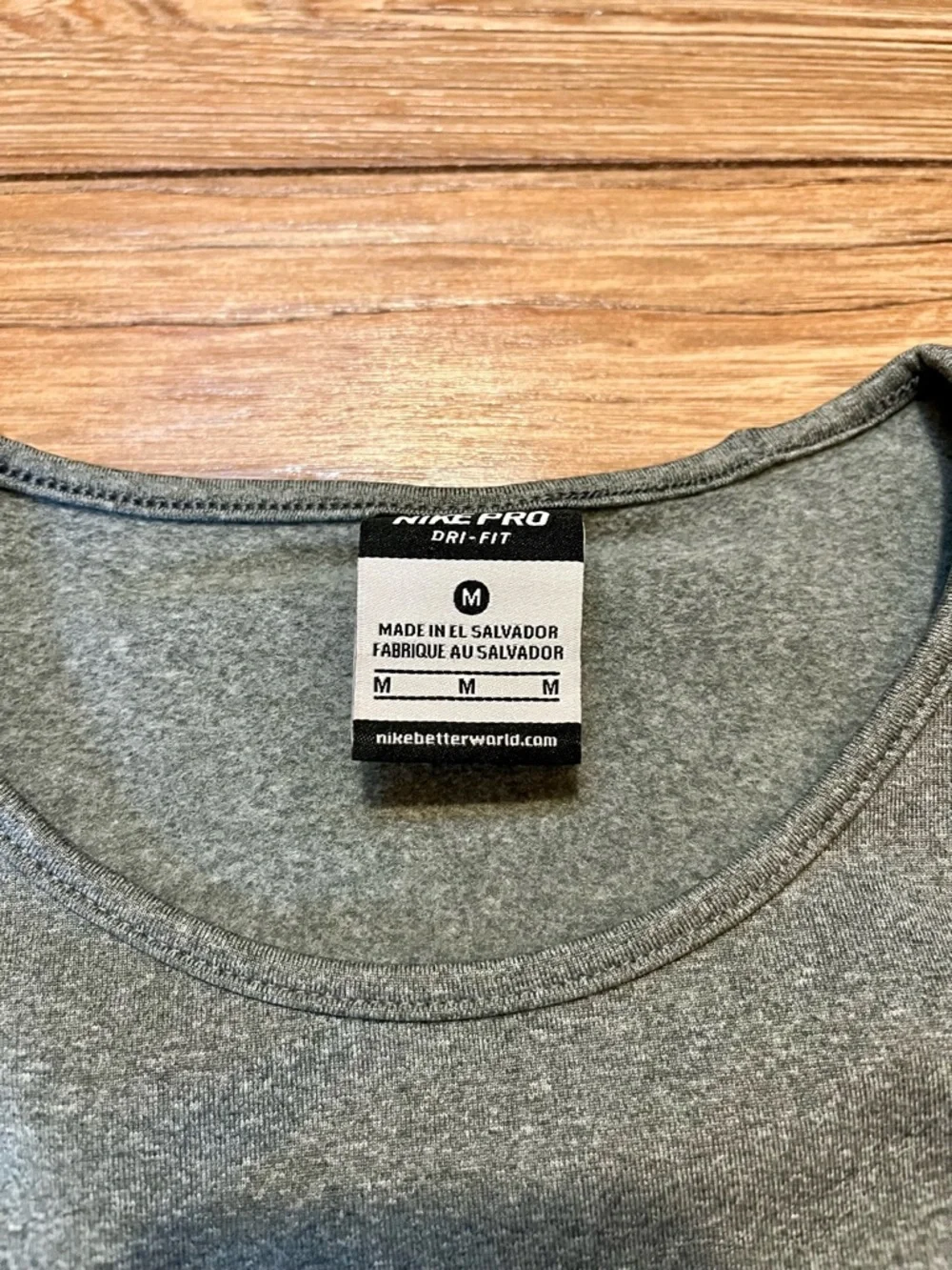 Nike Pro Gray Dri-FIT Crew Neck Long Sleeve